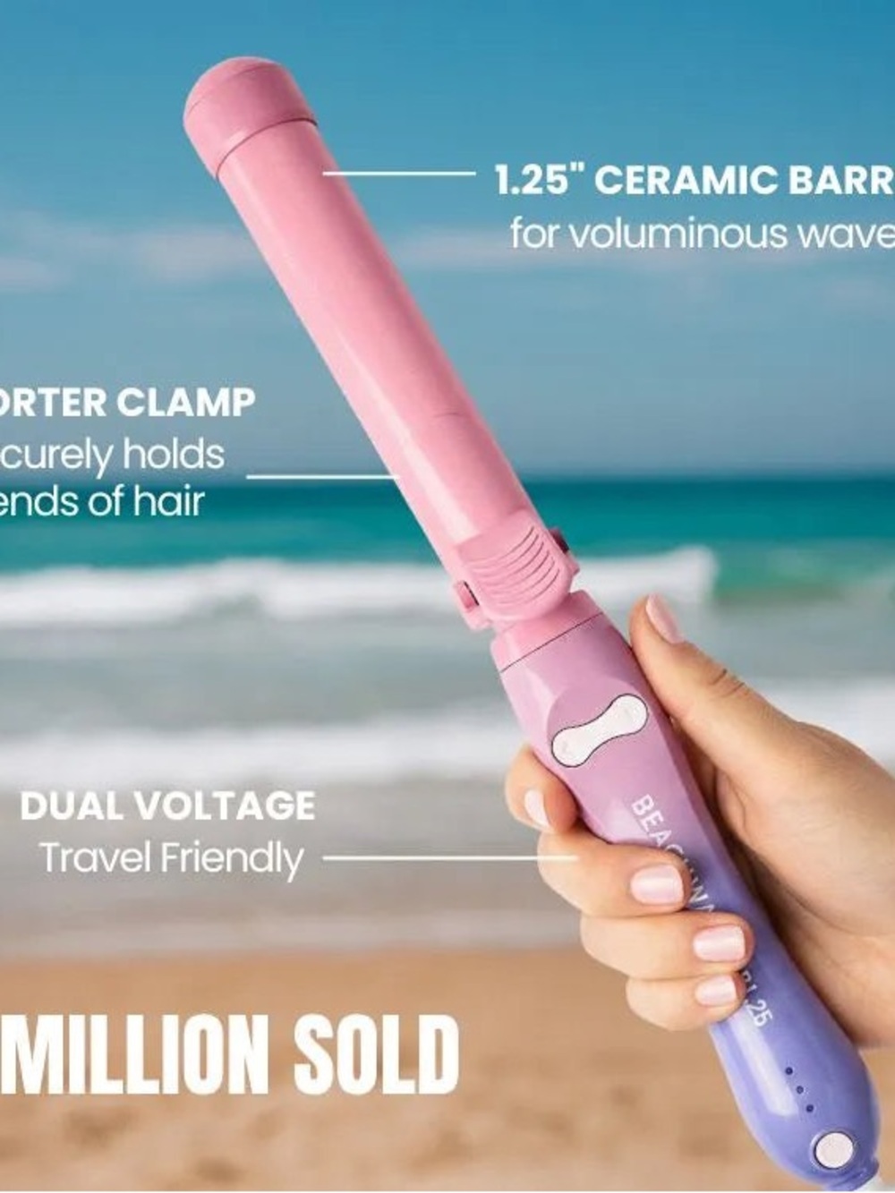 The Beachwaver Co. Blue Lightning 1.25" Ceramic Curling Wand